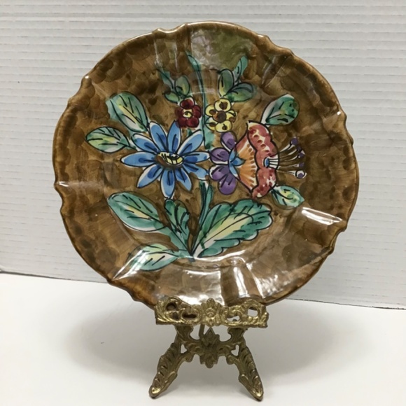 VTG Disapia Italy Ceramic Hand Painted Floral Bowl Dish, small ceramic bowl lid - Picture 6 of 14